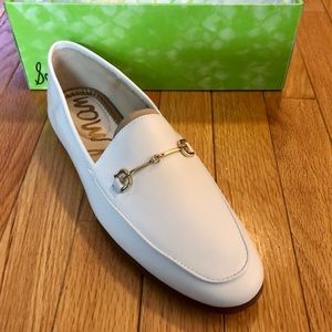 New Sam Edelman Loraine White Leather Loafers